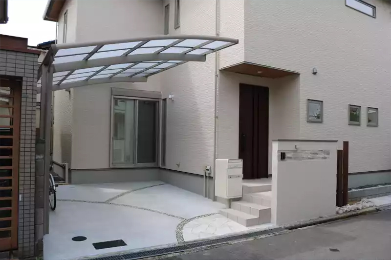 ナチュラル北欧風なシンプルで使いやすさを追求したオープン外構　大阪市豊中市　K様邸